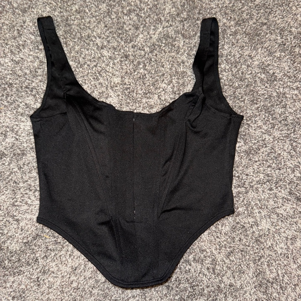 SHEIN Black Corset-Style Tank Top